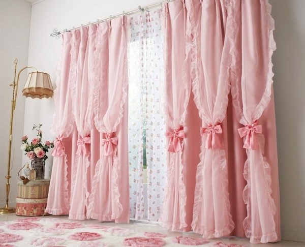 шторы розового цвета