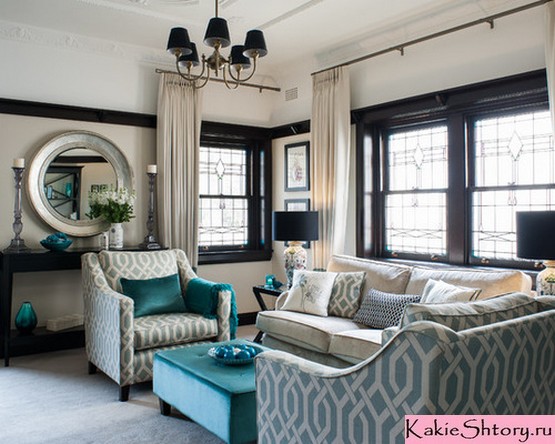 портьеры и шторы для гостиной в классическом стиле
