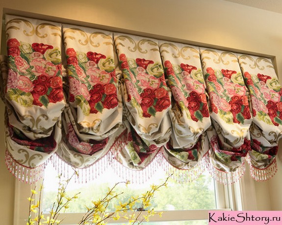 винтажные шторы в цветочек